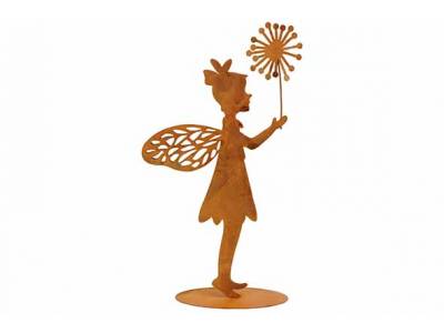 Beeld Fairy Standing Holding Flower Roes T 9,5x4xh19cm Andere Metaal