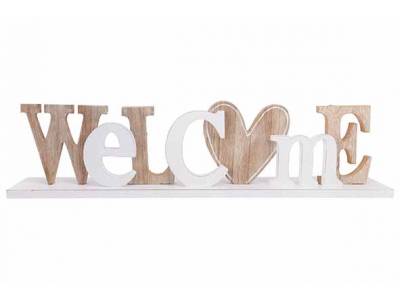 Letterdeco Welcome Wit 40x6xh10cm Hout 