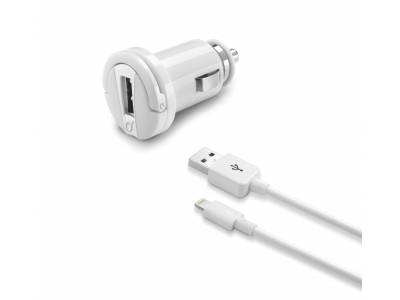 Chargeur voiture kit 10W/2A lightning Apple blanc