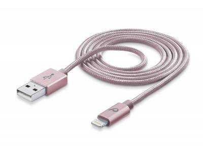 Data kabel long life Apple lightning 1m roze