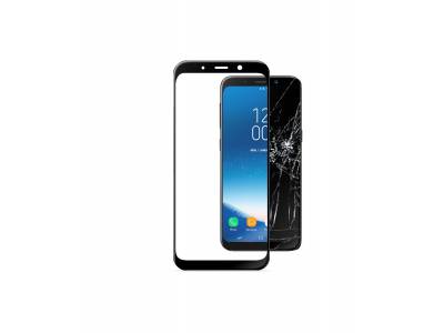 Samsung Galaxy A8 (2018) SP gehard glas capsule zwart