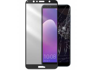 Huawei Y7 (2018) SP tempered glass capsule zwart