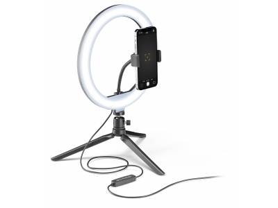 Selfie ring vlogging tafelstatief tripod LED-lamp multicolor