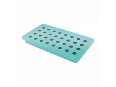 Ijsblokjesvorm uit silicone voor 32 ijsparels aquablauw