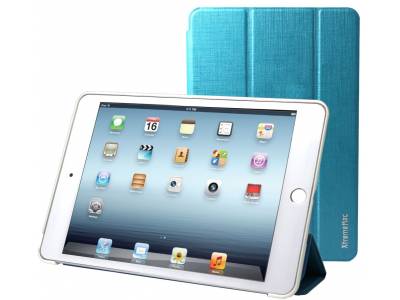 iPad Mini 4 housse microfolio stand &amp; magnète active bleu