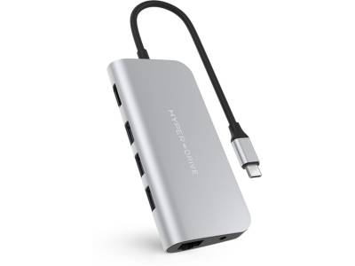 HyperDrive POWER 9-in-1 USB-C Hub voor iPad Pro, MacBook Pro/Air Zilver