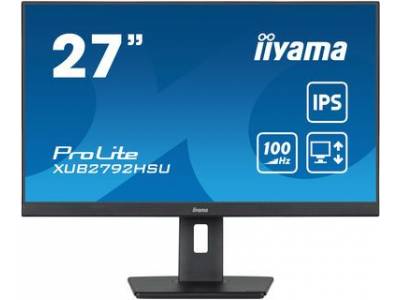 Prolite 27inch IPS-monitor met USB-hub, 150mm in hoogte verstelbare voet en 100Hz verversingssnelheid