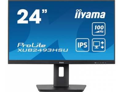 Prolite 24inch IPS monitor met USB-hub, 100Hz verversingssnelheid en 150mm in hoogte verstelbare voet