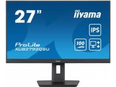 Prolite 27inch WQHD IPS-monitor met USB-hub, 150mm in hoogte verstelbare voet en 100Hz verversingssnelheid