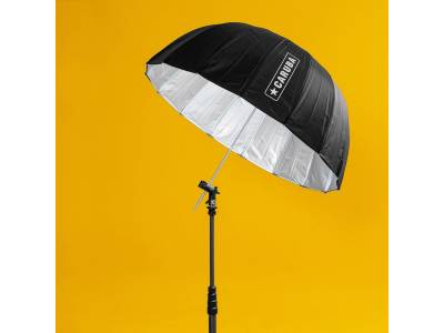 Deep Umbrella Silver/Black 85cm