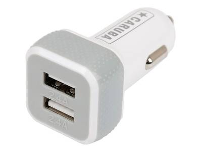 Duo USB Car Charger 4.8 Amp White
