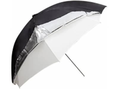 Dual Duty Umbrella Black/Silver/White 84cm