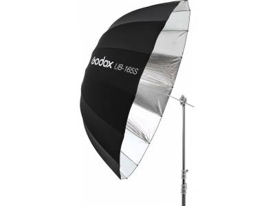165cm Parabolic Umbrella Black&Silver