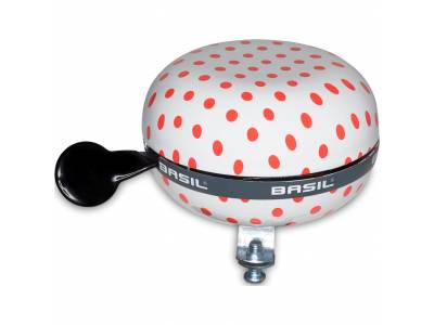 Polkadot - fietsbel - wit / rood