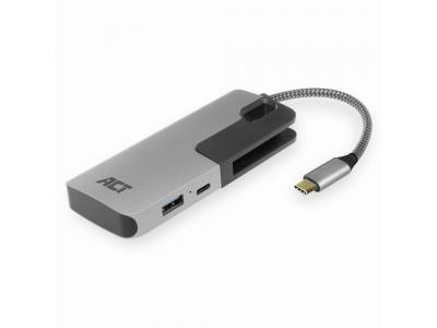 USB-C Hub 3-poort met kaartlezer en PD-doorvoer