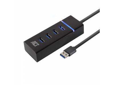 Act usb hub 3.2, 4x usb-a, zwart