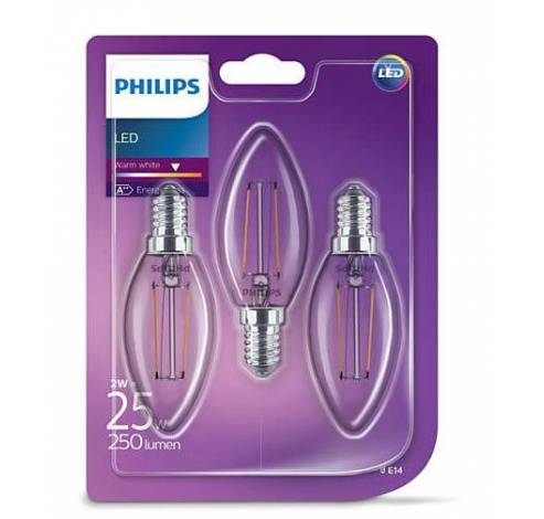 LED kaars 2 W E14 in warm wit, vintagestijl  Philips