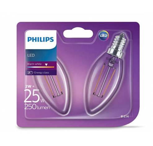 LED kaars 2W E14 warm wit niet - dimbaar  Philips