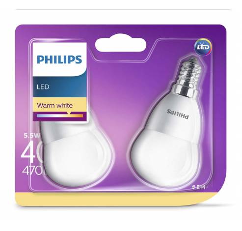 LED kogellamp 5,5W E14 warm wit, niet-dimbaar  Philips