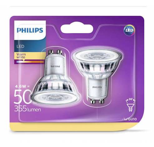 LED lamp 4,6W GU10, warm wit  Philips