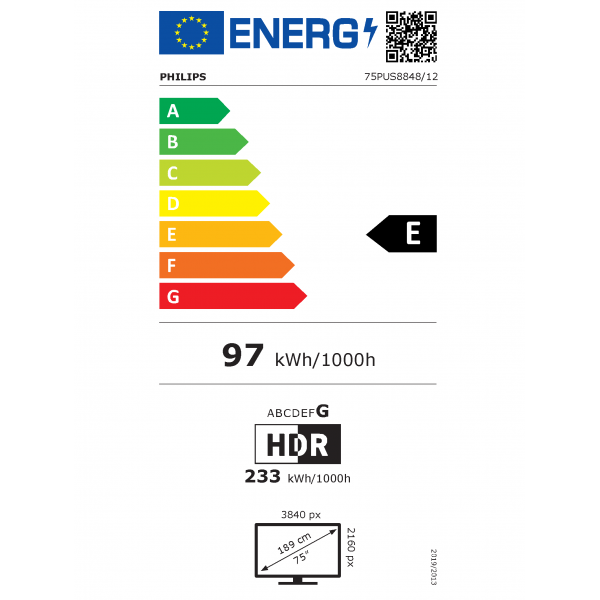 The One 4K Led 75PUS8848/12 