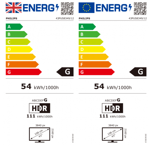 43PUS8349/12 LED 4K Ambilight TV 43inch  Philips