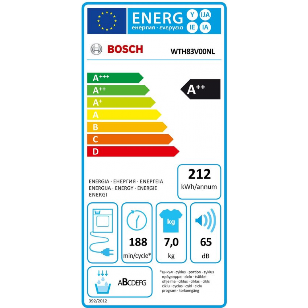 Bosch Wasdroogcombinaties Bosch Wasmachine WAN28062FG + Bosch Droogkast WTH83V40FG