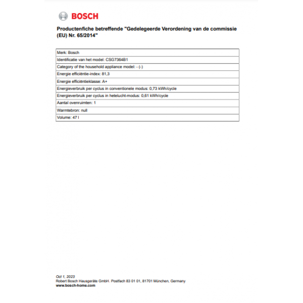 Bosch CSG7364B1 Zwart
