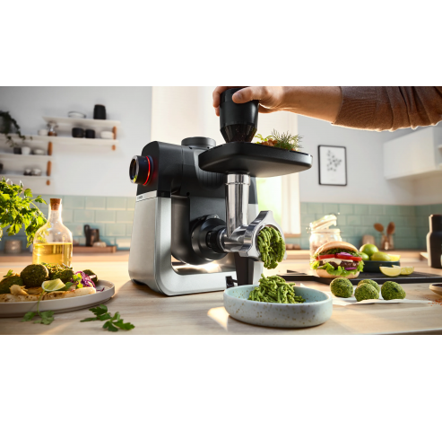 Serie 6 Keukenrobot met weegschaal 1600 W Zwart, Geborstelde inox  Bosch