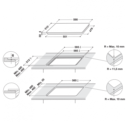 Plaque induction Whirlpool - WS Q4860 NE