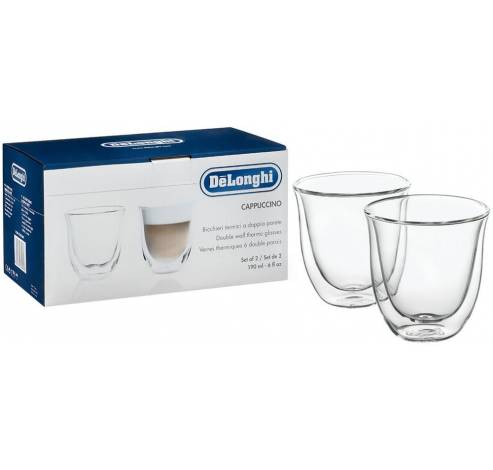 2 glazen cappuccino 190 ml  De'Longhi