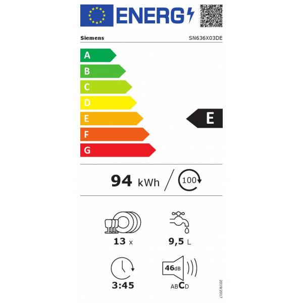 Siemens Vaatwasser inbouw SN636X03DE Siemens Vaatwasser inbouw SN636X03DE