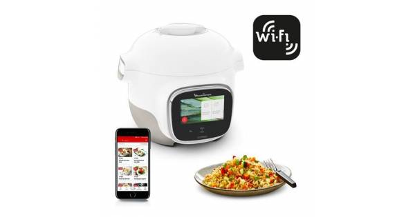 Multicuiseur Cookeo Touch Mini WiFi Recettes illimitées 3L Blanc - MOULINEX  - CE922110 