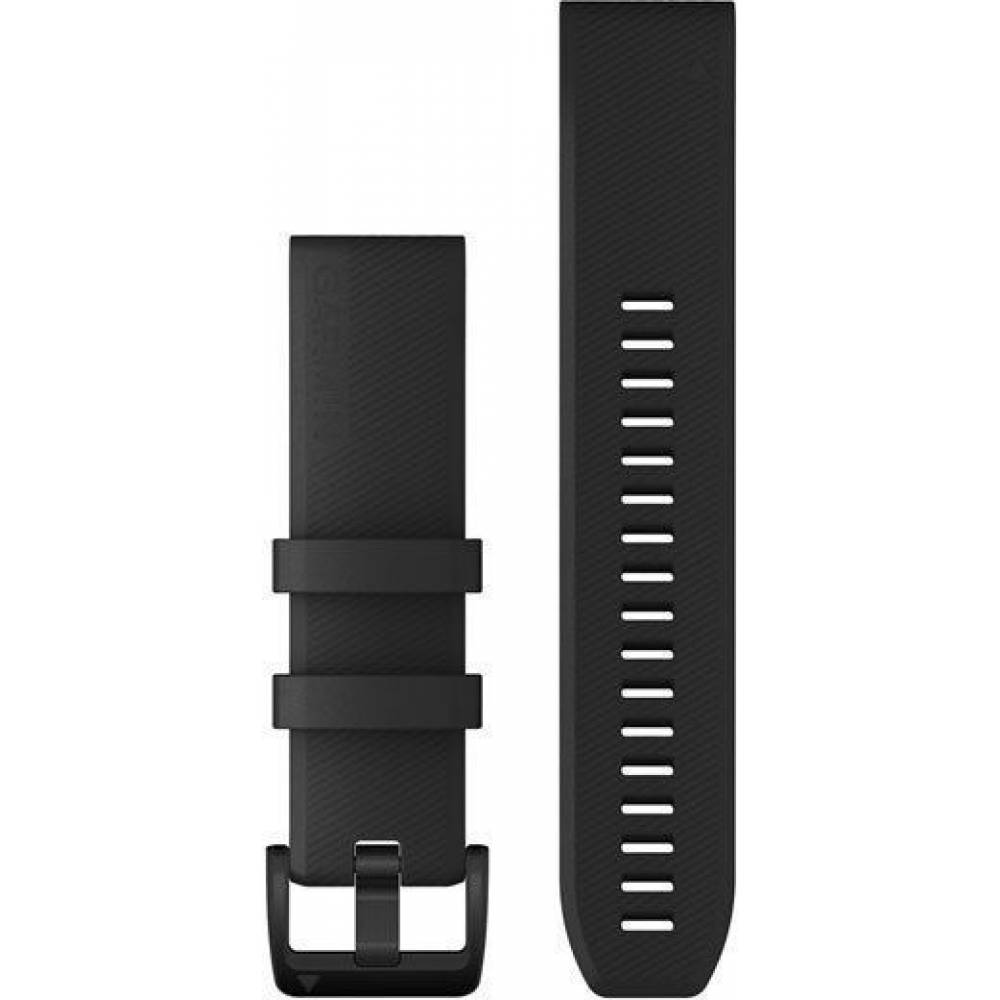 QuickFit® 22mm horlogebanden Zwart met zwart roestvrijstalen bevestigingsmateriaal 