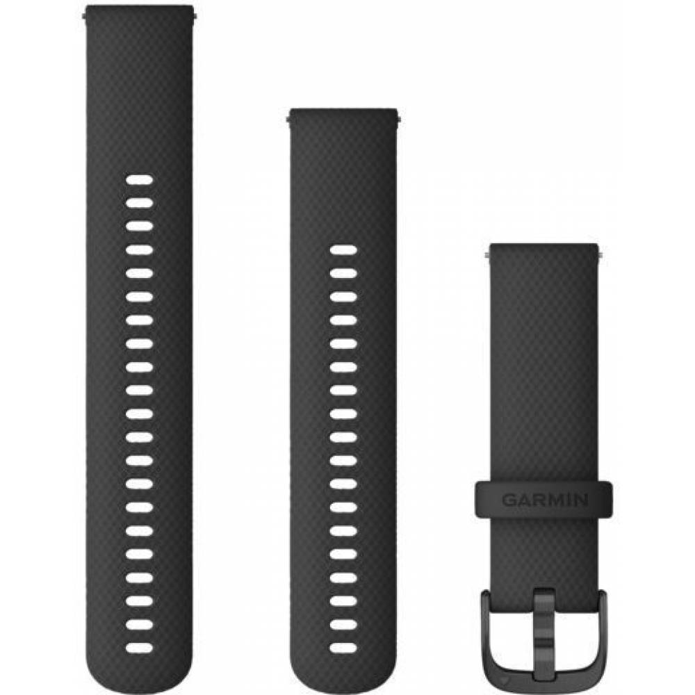 Quick Release horlogebandjes (22 mm) Zwart met leigrijze hardware 