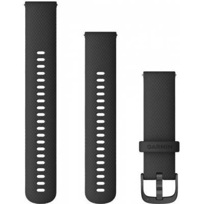 Quick Release horlogebandjes (22 mm) Zwart met leigrijze hardware 