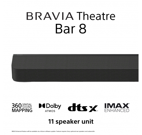 BRAVIA Theatre Bar 8 Enkele Soundbar 360 Spatial Sound Mapping Dolby Atmos®/DTS:X®  Sony