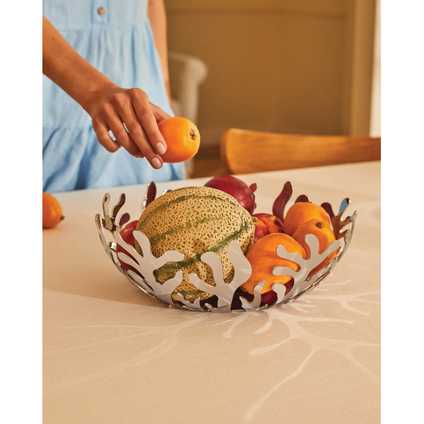 Alessi Mediterraneo Fruit bowl in steel coloured with epoxy resin, green.