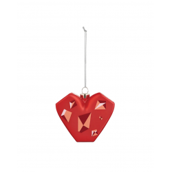 Alessi Amore al Cubo Christmas ornament in blown glass. Hand-decorated. 