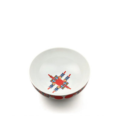 Holyhedrics Pastry and nut bowl in decorated porcelain.  Alessi