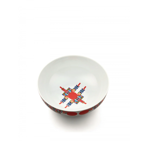 Holyhedrics Pastry and nut bowl in decorated porcelain.  Alessi