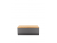 Mattina Bread box in steel coloured with epoxy resin, Dark Grey with cutting board in bamboo wood.