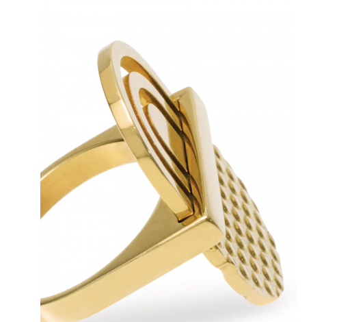 Fresia Ring in steel, coated with hypoallergenic PVD, gold.  Alessi