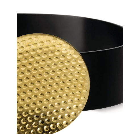 Acta Bracelet in steel, coated with hypoallergenic PVD, gold and black.  Alessi