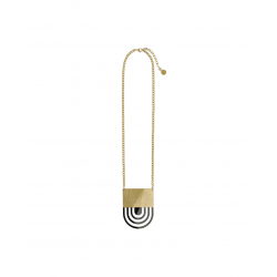 Alessi Fresia Necklace in steel, coated with hypoallergenic PVD, gold and black. 