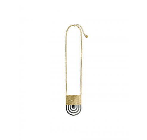 Fresia Necklace in steel, coated with hypoallergenic PVD, gold and black.  Alessi