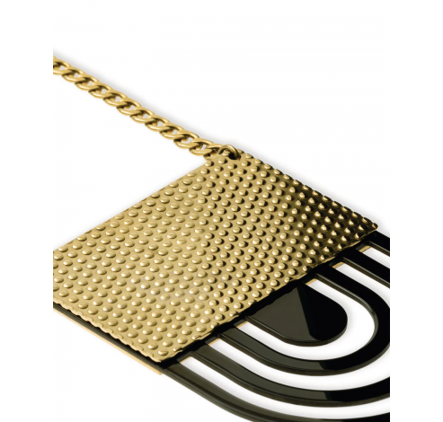 Fresia Necklace in steel, coated with hypoallergenic PVD, gold and black.  Alessi