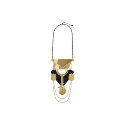 Lorica Necklace in steel, coated with hypoallergenic PVD, gold and black. Limited edition of 350 numbered copies and 3 artist's proofs.  Alessi