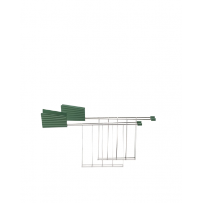 Plissé Set of two toaster racks in steel and thermoplastic resin, green.  Alessi