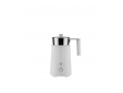 Plissé Multi-function induction milk frother in thermoplastic resin, white. Jug in 18/10 stainless steel. English plug. 600 W